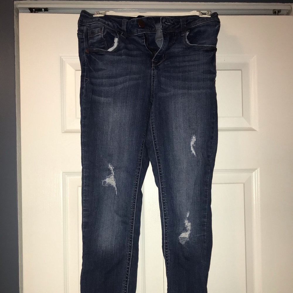 Ripped jeans.